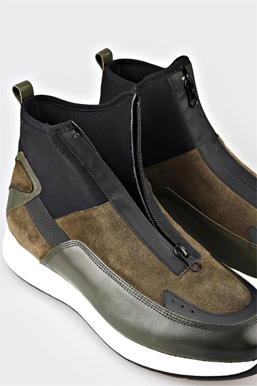 Haki Deri Erkek Spor Ayakkabı - Görsel 5