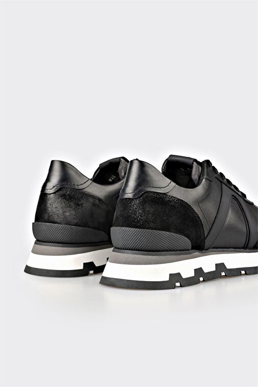 Siyah Deri Erkek Spor Ayakkabı - Görsel 6