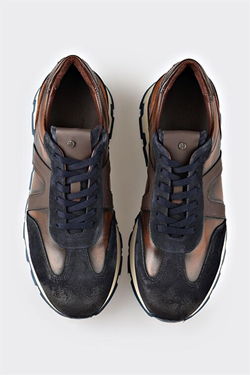 Lacivert Deri Erkek Spor Ayakkabı - Görsel 3