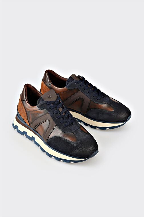 Lacivert Deri Erkek Spor Ayakkabı - Görsel 4