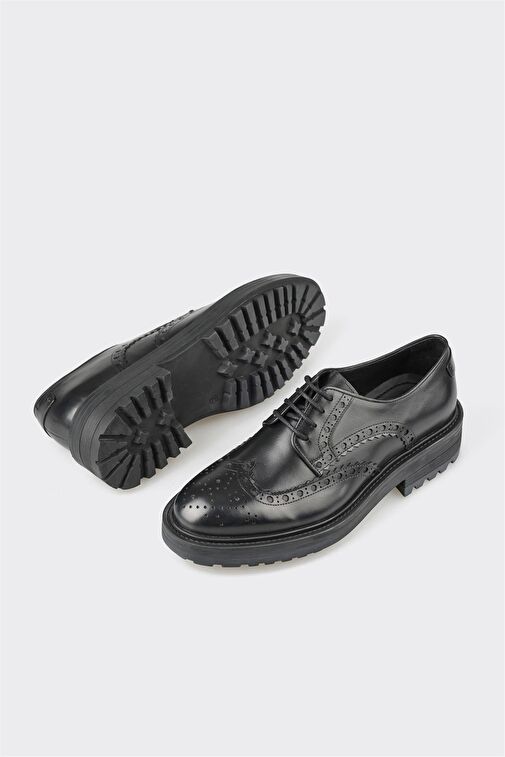 Elle Elle Siyah Deri Erkek Günlük Ayakkabı Klasik Ayakkabı | Boyner Siyah - 4. görsel