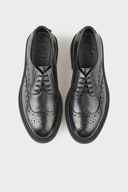 Elle Elle Siyah Deri Erkek Günlük Ayakkabı Klasik Ayakkabı | Boyner Siyah - 5. görsel