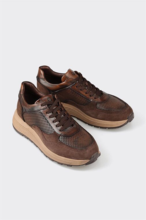 Kahve Deri Erkek Spor Ayakkabı - Görsel 2
