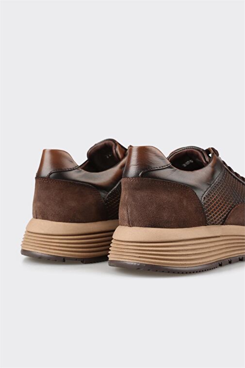 Kahve Deri Erkek Spor Ayakkabı - Görsel 4