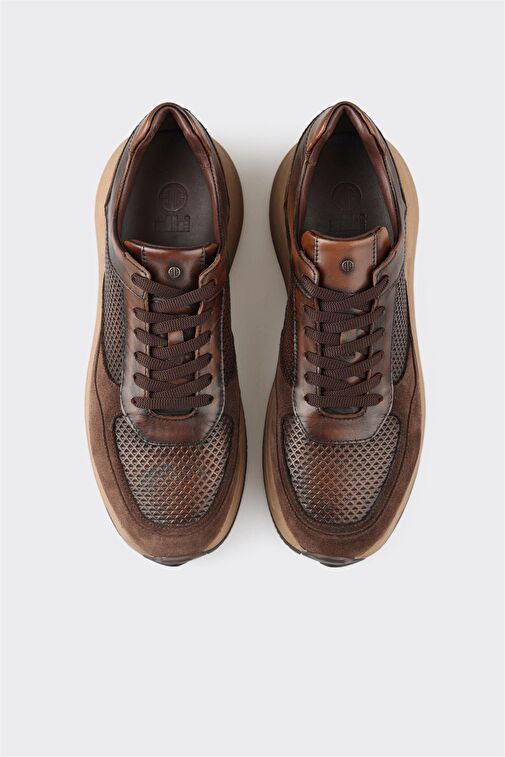 Kahve Deri Erkek Spor Ayakkabı - Görsel 6