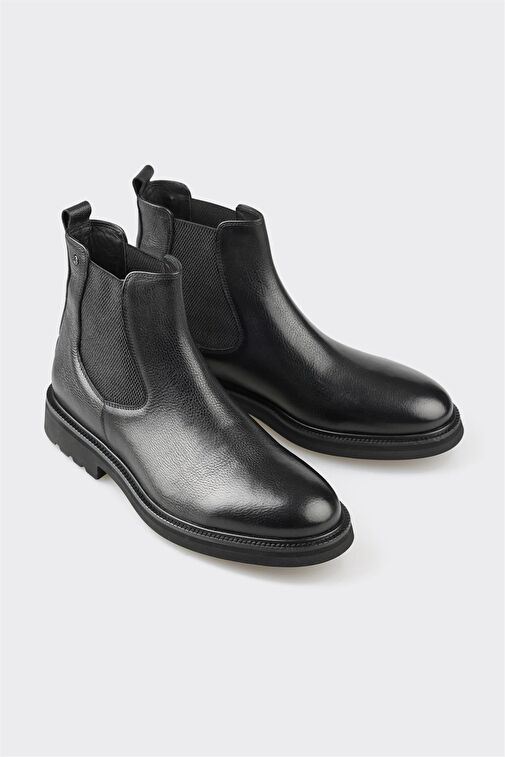Siyah Deri Erkek Günlük Bot - Görsel 3