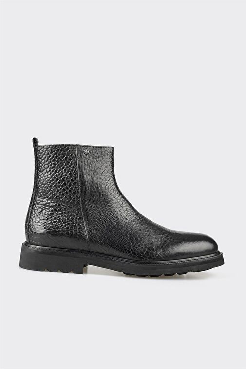 Siyah Deri Erkek Günlük Bot - Görsel 2