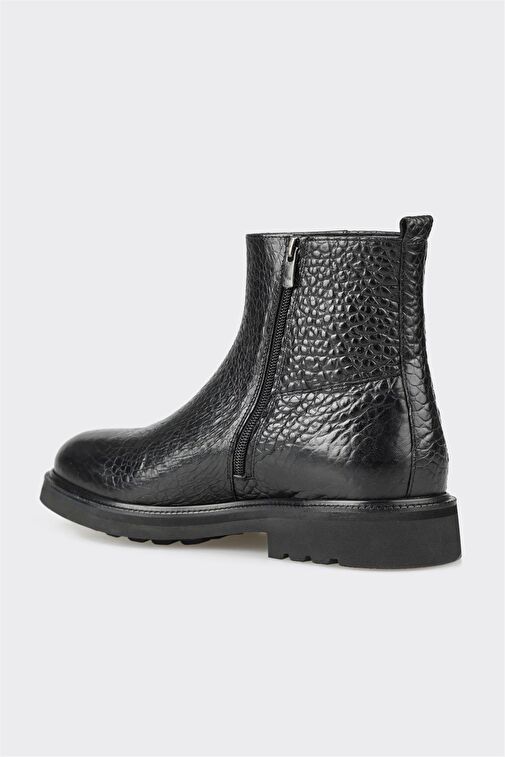 Siyah Deri Erkek Günlük Bot - Görsel 3