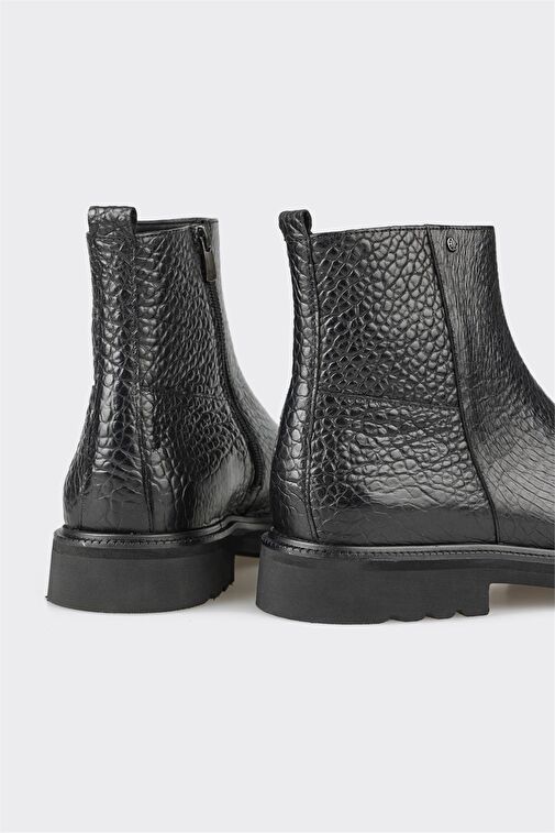 Siyah Deri Erkek Günlük Bot - Görsel 5