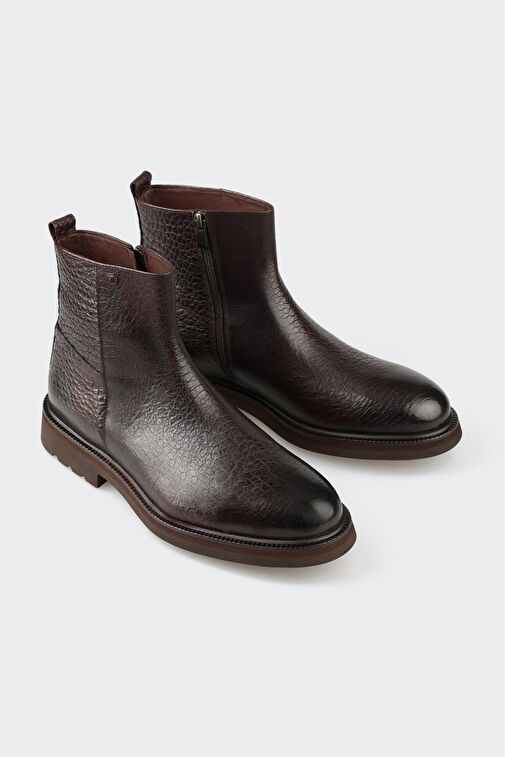 Kahve Deri Erkek Günlük Bot - Görsel 3