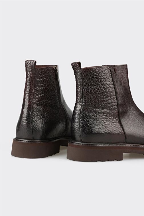 Kahve Deri Erkek Günlük Bot - Görsel 5