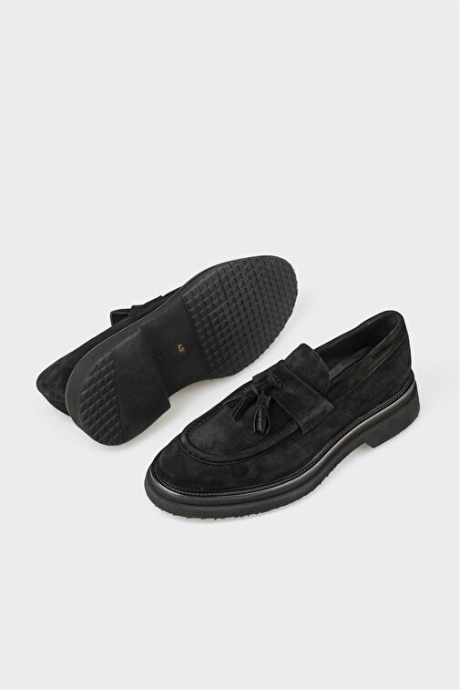 Elle Siyah Erkek Süet Günlük Ayakkabı OLMEDO - Görsel 4