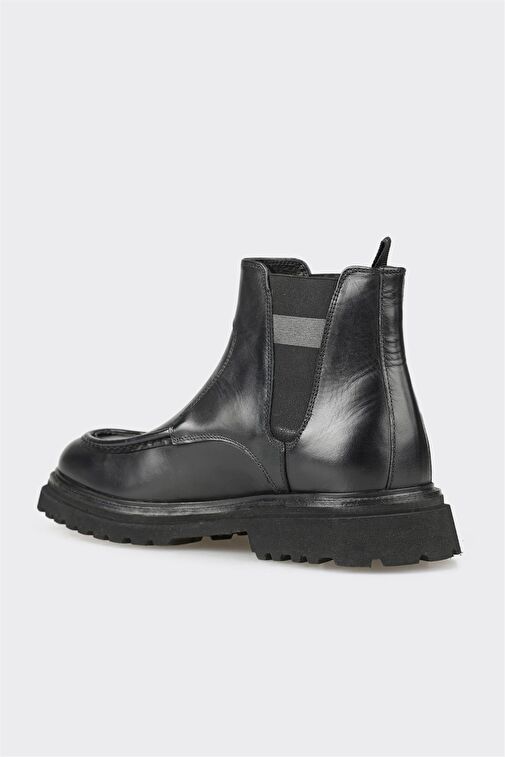 Siyah Deri Erkek Günlük Bot - Görsel 4
