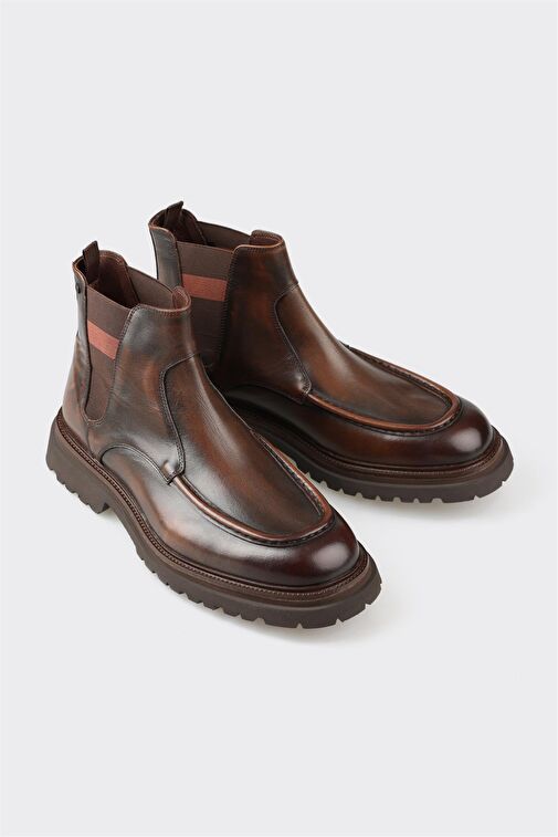 Kahve Deri Erkek Günlük Bot - Görsel 3