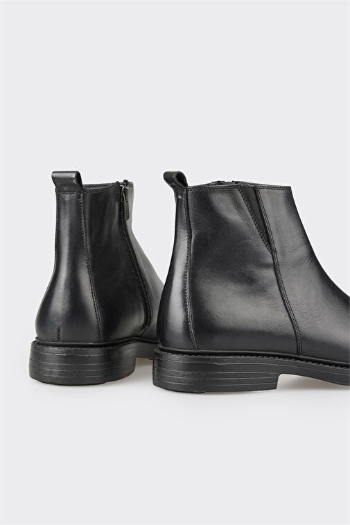 Siyah Deri Erkek Günlük Bot - Görsel 5