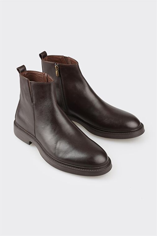 Kahve Deri Erkek Günlük Bot - Görsel 3