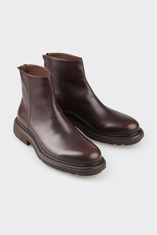 Kahve Deri Erkek Günlük Bot - Görsel 4