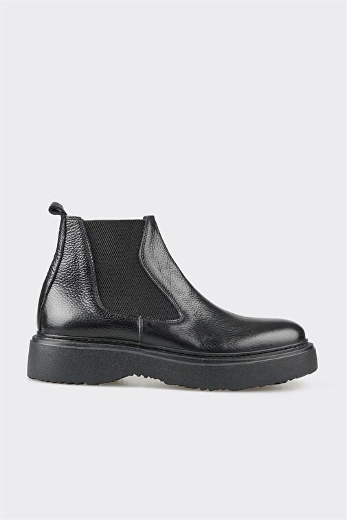 Siyah Deri Erkek Günlük Bot - Görsel 2