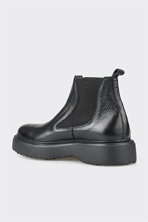 Siyah Deri Erkek Günlük Bot - Görsel 4