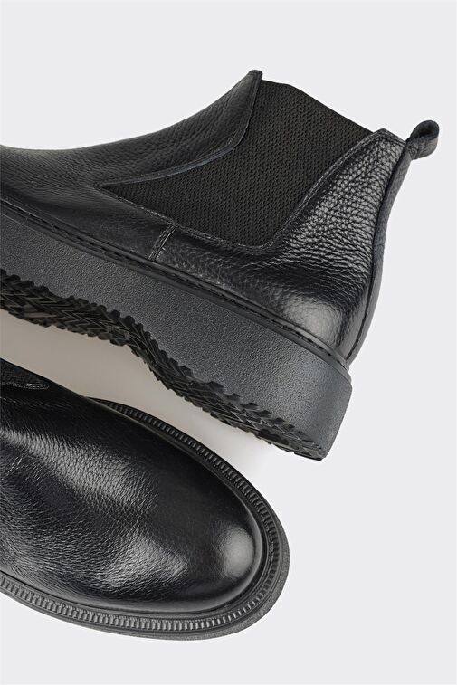 Siyah Deri Erkek Günlük Bot - Görsel 5
