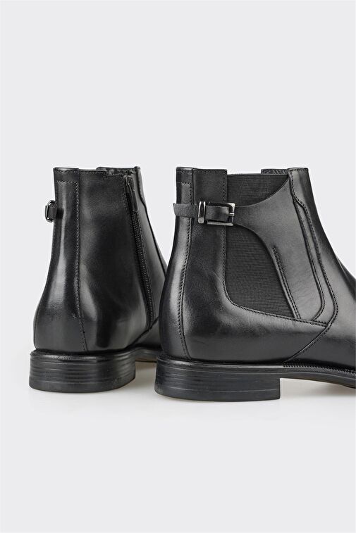 Siyah Deri Erkek Klasik Bot - Görsel 5