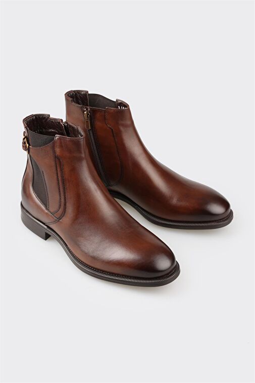 Kahve Deri Erkek Klasik Bot - Görsel 4