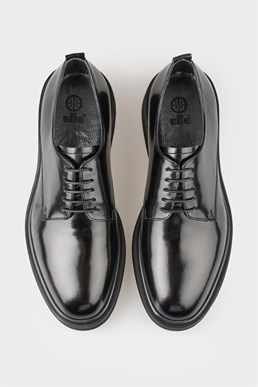 Elle Siyah Erkek Deri Klasik Ayakkabı FAWAJO - Görsel 5