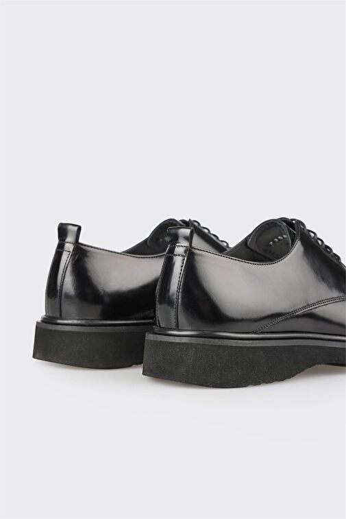 Elle Siyah Erkek Deri Klasik Ayakkabı FAWAJO - Görsel 6