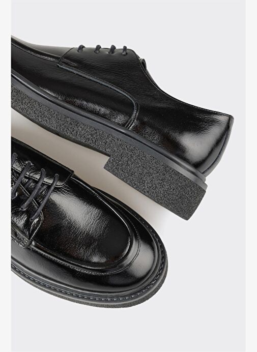 Elle Siyah Kadın Deri Oxford Ayakkabı TENIEP - Görsel 10