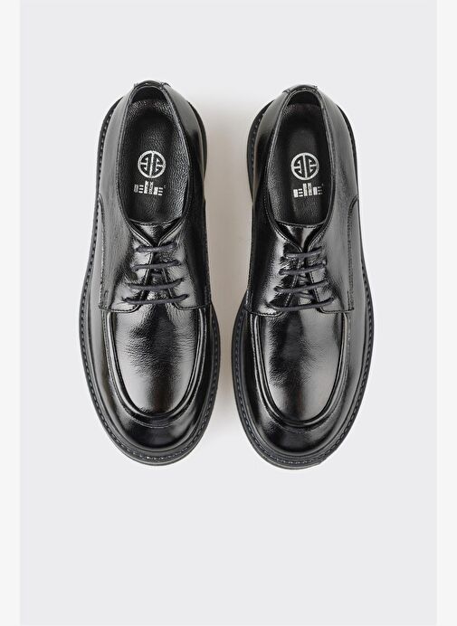 Elle Siyah Kadın Deri Oxford Ayakkabı TENIEP - Görsel 8