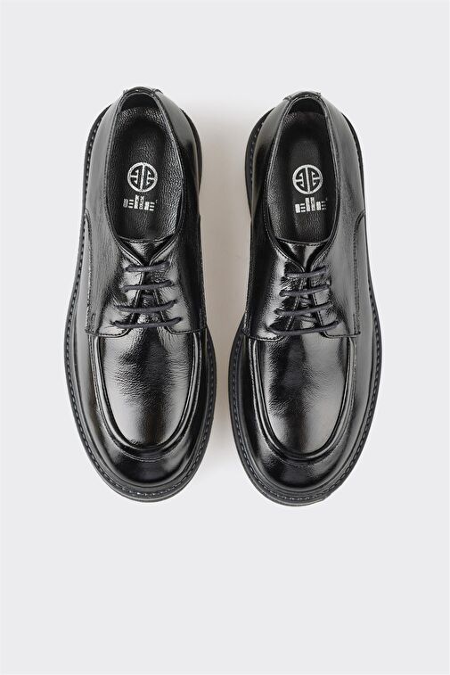 Elle Siyah Kadın Deri Oxford Ayakkabı TENIEP - Görsel 9