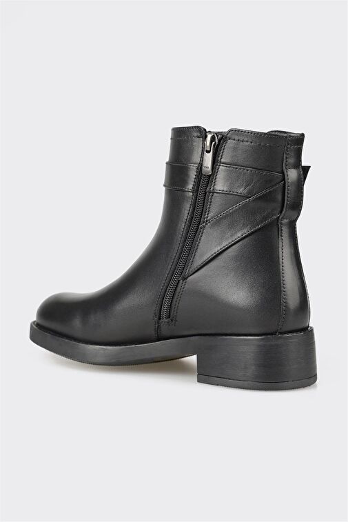 Siyah Deri Kadın Günlük Bot - Görsel 5