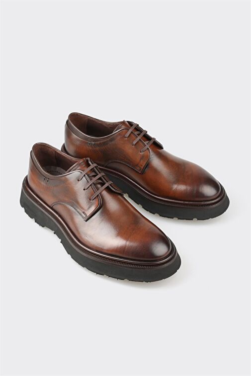 Elle Kahverengi Erkek Deri Günlük Ayakkabı ALCINDO - Görsel 3