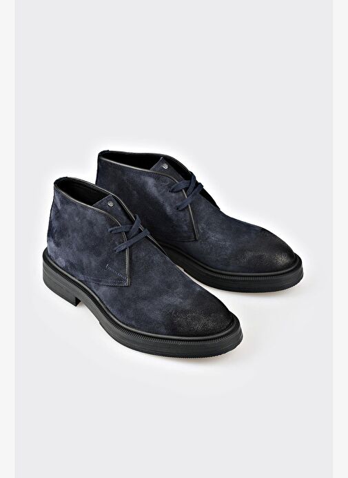 Lacivert Deri Erkek Günlük Bot - Görsel 3