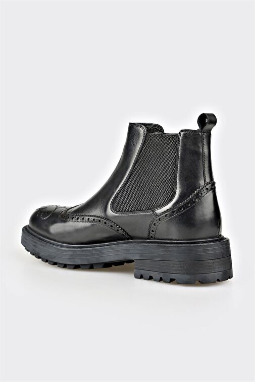 Elle Elle Siyah Deri Erkek Günlük Bot | Boyner Siyah - 4. görsel