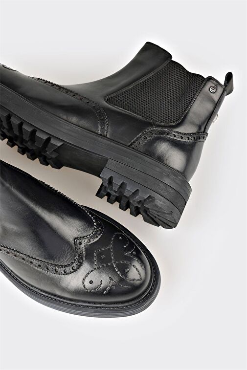 Elle Elle Siyah Deri Erkek Günlük Bot | Boyner Siyah - 5. görsel