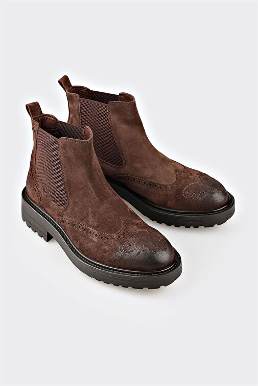 Kahve Deri Erkek Günlük Bot - Görsel 3