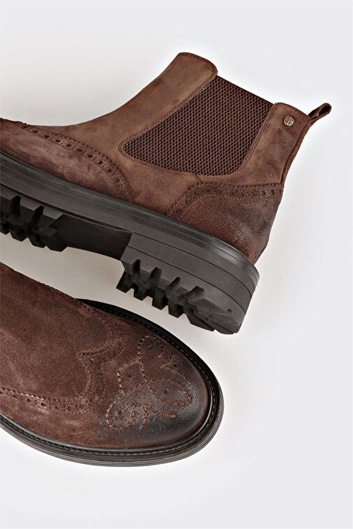 Kahve Deri Erkek Günlük Bot - Görsel 5