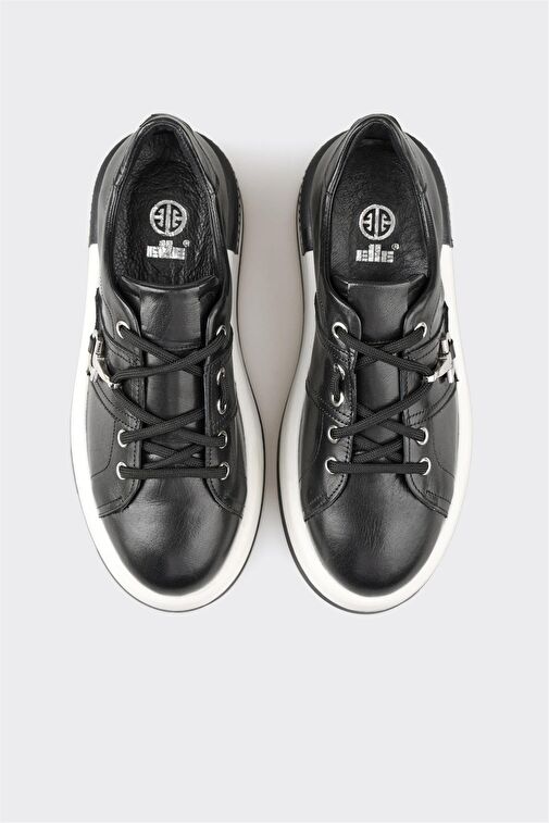 Elle Elle Siyah Deri Kadın Spor Ayakkabı Sneaker | Boyner Siyah - 5. görsel