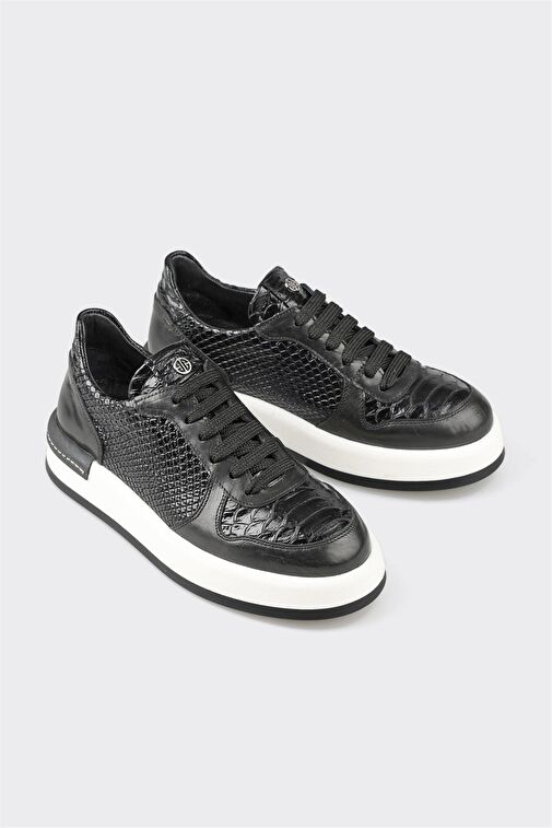 Elle Siyah Kadın Deri Sneaker BOGEV-1 - Görsel 3