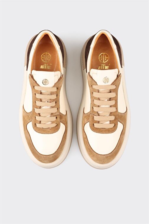 Naturel Deri Kadın Spor Ayakkabı - Görsel 5