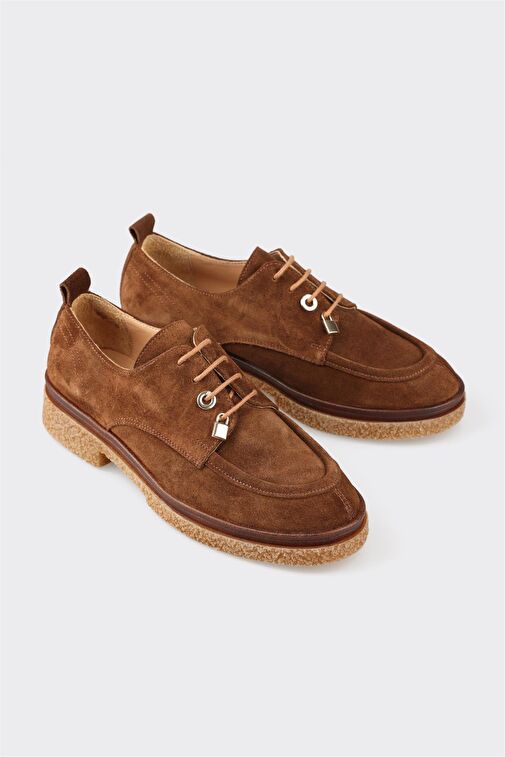 Taba Deri Kadın Günlük Ayakkabı - Görsel 3