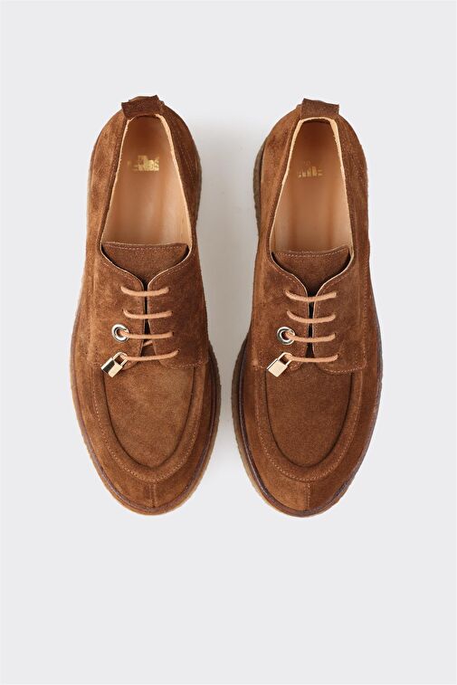 Taba Deri Kadın Günlük Ayakkabı - Görsel 5