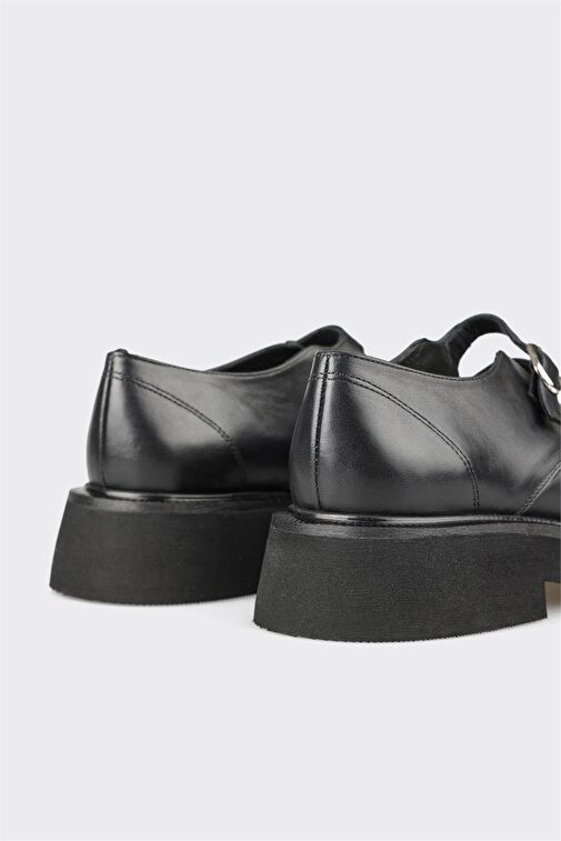 Elle Siyah Kadın Deri Günlük Ayakkabı NUXTON - Görsel 6