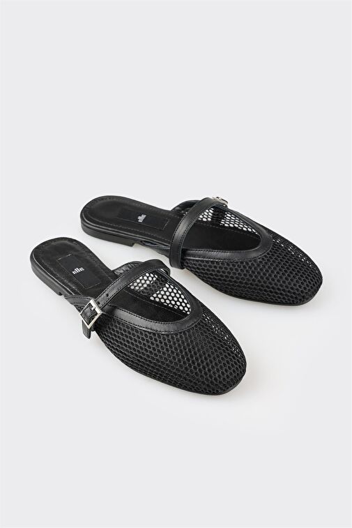 Elle Siyah Kadın Terlik TAILGU - Görsel 3