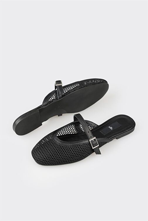 Elle Siyah Kadın Terlik TAILGU - Görsel 4