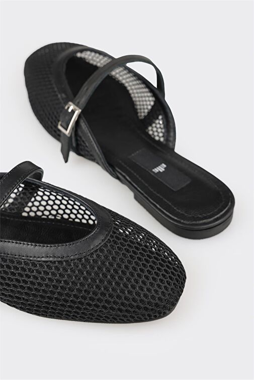 Elle Siyah Kadın Terlik TAILGU - Görsel 6