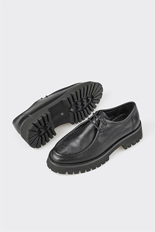 Elle Siyah Kadın Deri Günlük Ayakkabı CAVALCA - Görsel 4