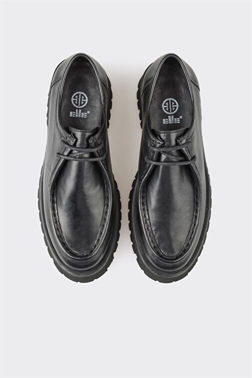 Elle Siyah Kadın Deri Günlük Ayakkabı CAVALCA - Görsel 5
