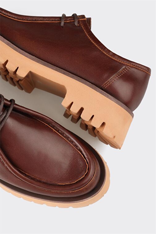 Taba Deri Kadın Günlük Ayakkabı - Görsel 6